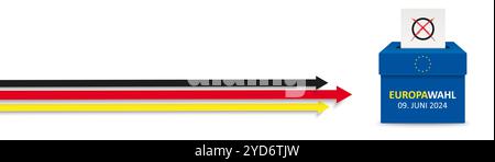 German Text Europawahl 2024, translate European elections 2024.  Eps 10 vector file. Stock Photo