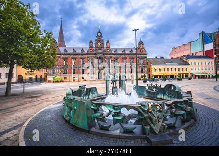 Platzbrunnen square in Malmo scenic view Stock Photo