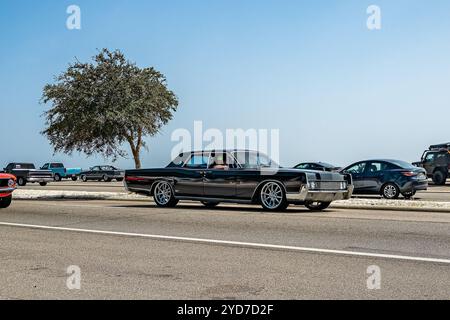 Gulfport, MS - October 04, 2023: Wide angle front corner view of a 1967 Lincoln Continental 4 Door Sedan at a local car show. Stock Photo