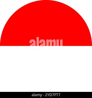 Indonesia Circle Flag, Circle Flag of Indonesia, Vector Images Stock Vector
