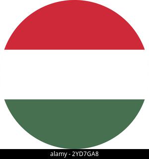 Hungary Circle Flag, Circle Flag of Hungary, Vector Images Stock Vector