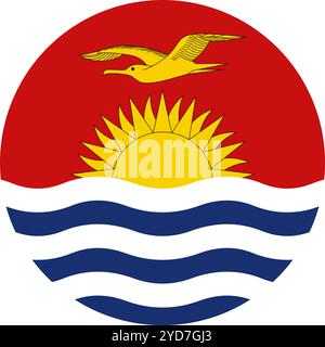 Kiribati Circle Flag, Circle Flag of Kiribati, Vector Images Stock Vector