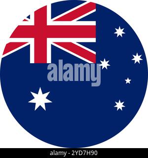 Australia Circle Flag, Circle Flag of Australia, Vector Images Stock Vector
