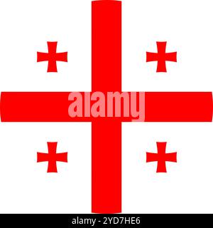 Georgia Circle Flag, Circle Flag of Georgia, Vector Images Stock Vector