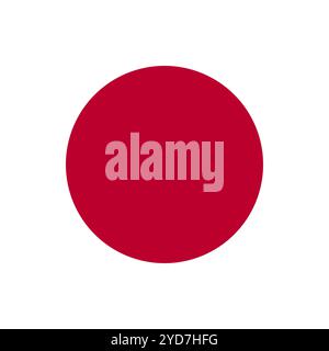 Japan Circle Flag, Circle Flag of Japan, Vector Images Stock Vector