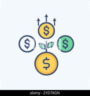 Dividend icon vector art image. Stock Vector