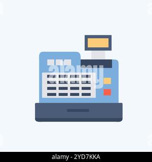 Cash Register icon vector art image. Stock Vector