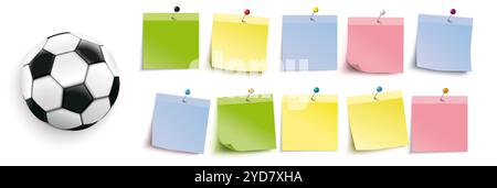 Infographic with classic football and colored sticks on the white background. Eps 10 vector file. Stock Photo