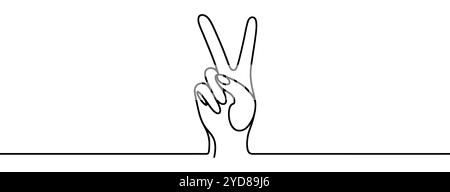 Minimalist illustration of peace sign on white background Stock Vector