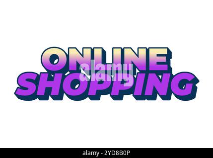 Online shopping. Text effect design with good colors and 3D looks Stock Vector
