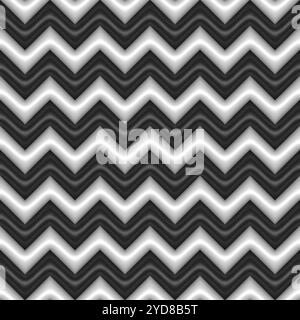 Seamless Zig Zag fashion tileable pattern. Inflated Puffy style. Endless texture for wallpaper, packaging, wrapping paper and etc. Stock Photo