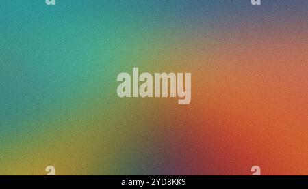 Grainy gradient background seamlessly blending blue, green, orange, and red hues Stock Photo