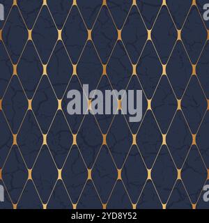 Geometric gold seamless pattern. Golden geometry background for design prints. Elegant abstract diamond repeat texture. Repeated elegant stripe. Tile Stock Vector