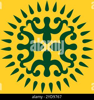 Ethnic patterns. Traditions of nomads, Kazakh steppes, Asian Mongolian Caucasus Stock Vector