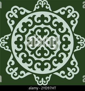 Ethnic patterns. Traditions of nomads, Kazakh steppes, Asian Mongolian Caucasus Stock Vector