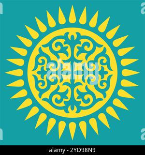 Ethnic patterns. Traditions of nomads, Kazakh steppes, Asian Mongolian Caucasus Stock Vector