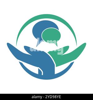 speech therapy logo design template Stock Vector