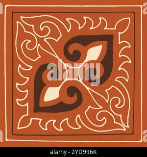 Ethnic patterns. Traditions of nomads, Kazakh steppes, Asian Mongolian Caucasus Stock Vector