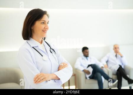 Portrait of Doctors and medical students with various gestures to prepare for patient care Stock Photo