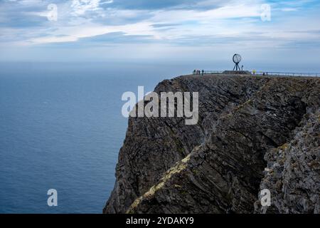 North Cape's Edge: A Glimpse of Norway's Beauty Stock Photo