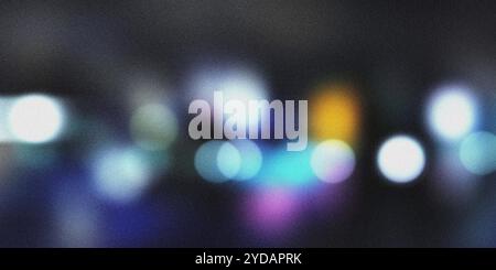 Abstract blurred background with colorful bokeh lights on dark background Stock Photo