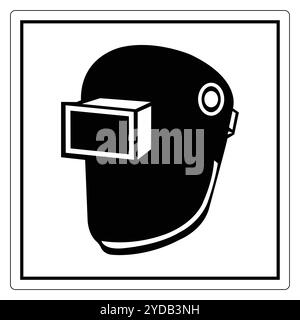 Welding Helmet Icon for Safety Signage Stock Vector