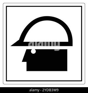 Simple Icon of Construction Worker in Helmet Stock Vector