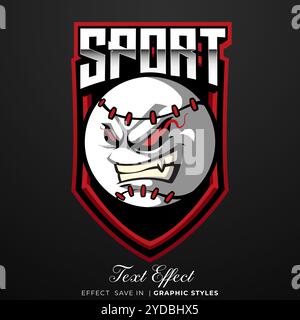 baseball E-sport mascot logo design Stock Vector