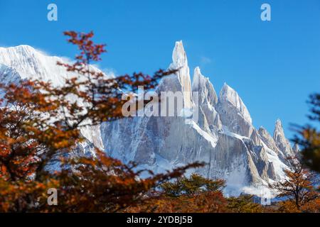 Cerro Torre on the Argentinian-Chilean border is one of the most beautiful peaks in the world Stock Photo