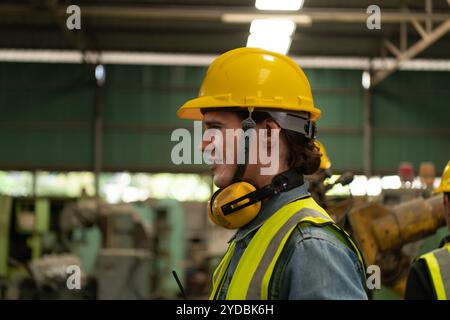 Chief mechanical engineer working in a mechanical factory Stock Photo