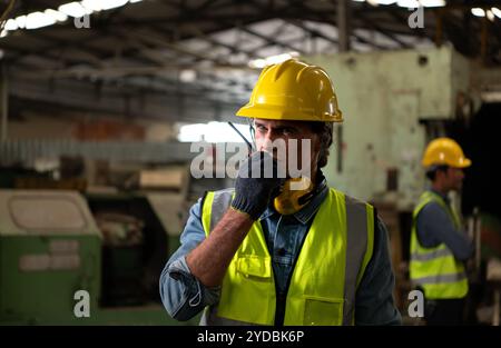 Chief mechanical engineer working in a mechanical factory Stock Photo