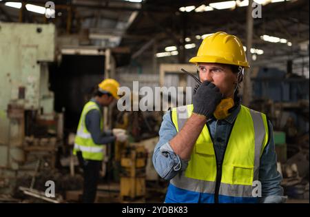 Chief mechanical engineer working in a mechanical factory Stock Photo
