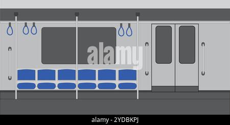 Subway train. Side view of a modern metro train with closed doors Stock Vector