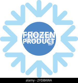 Blue frozen product on white background. Food logo. Vector stock illustration. Stock Vector