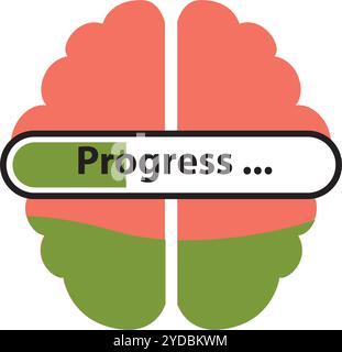 Loading brain, concept design intelligence mind sign vector Stock Vector