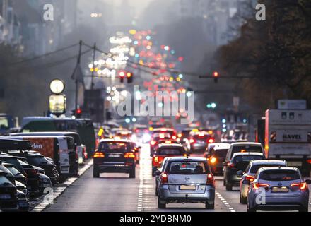 Busy Kaiserdamm and Bismarckstrasse during morning rush hour, Berlin, 24.10.2024., Berlin, Berlin, Germany, Europe Stock Photo