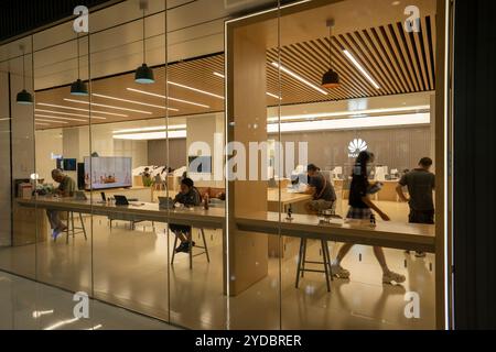 Huawei store at the Yingke Center in Beijing, China, seen on Sunday, August 27, 2023. Huawei is a Chinese multinational technology corporation. Stock Photo