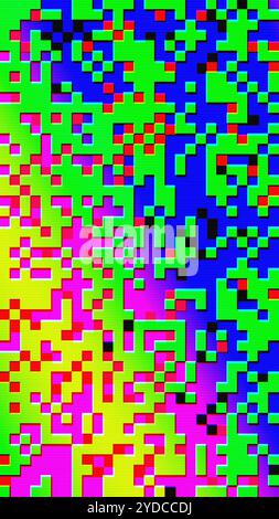 Abstract pixelated colorful rainbow 8 bit retro game Glitch pixel Noise Stock Photo