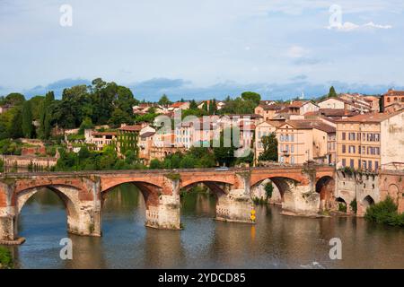 View of the August bridge in Albi, France. Horizontal shot Stock Photo