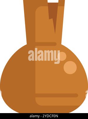 Clay vase is cracked, emphasizing the concept of fragility and broken promises Stock Vector