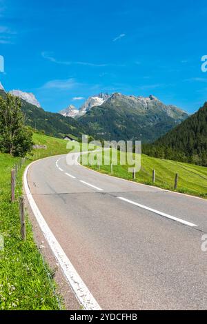 Road Turn in Mountains Stock Photo