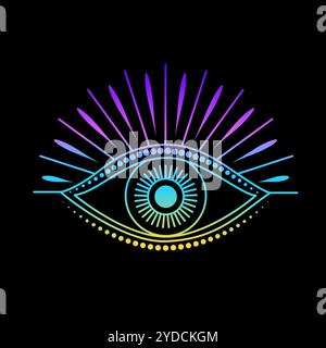 All Seeing Eye in linear style with gradient colours Stock Vector Image ...