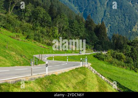 Road Turn in Mountains Stock Photo