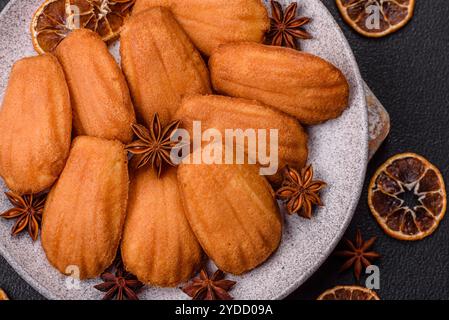 Traditional French madeleine biscuits with nutty flavor Stock Photo