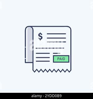 Invoice Paid icon vector art image. Stock Vector
