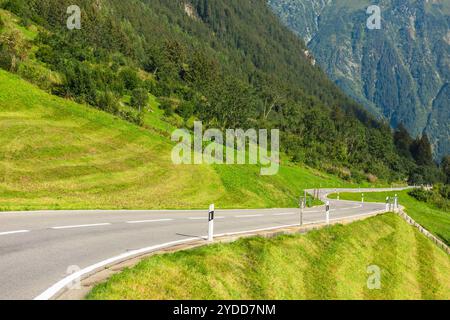 Road Turn in Mountains Stock Photo