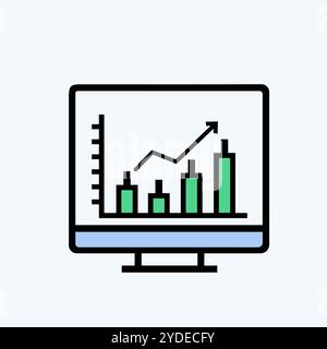 Stock Trading icon vector art image. Stock Vector