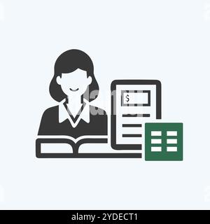 Bookkeeping icon vector art image. Stock Vector