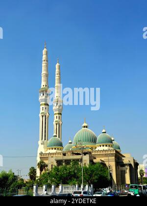 Cairo, Egypt, October 15 2024: The light Mosque or Masjid Al Nour in El Abaseya Abbassia neighborhood in Cairo, Egypt, it has several beautiful minare Stock Photo