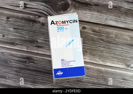 Cairo, Egypt, October 4 2024: Azomycin Azithromycin 200mg per 5ml ...